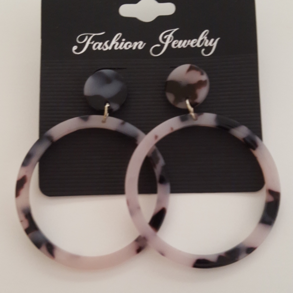 Front Facing Drop Post Back Hoop Earrings